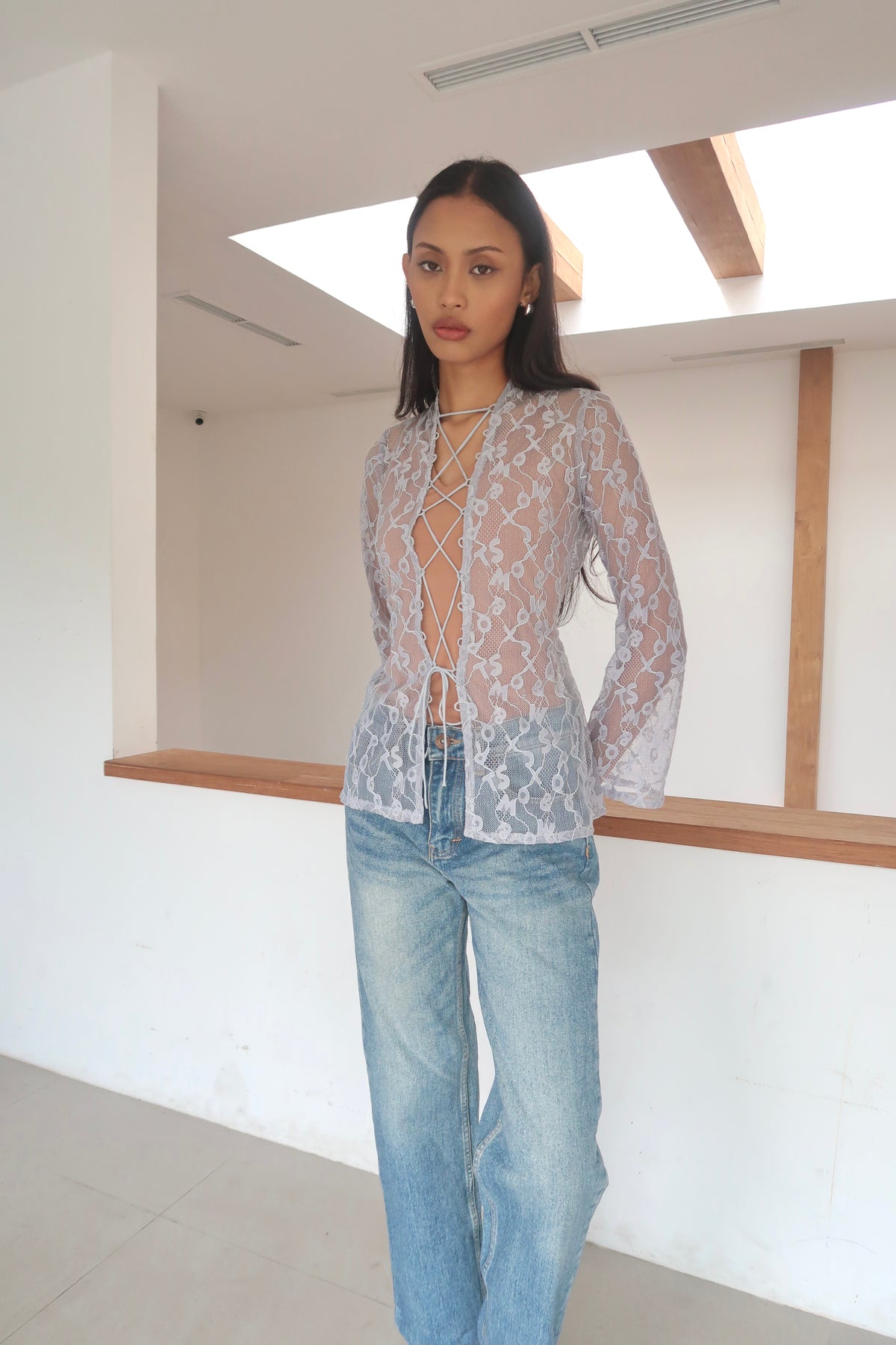 CALLIE Misprint Letter Lace in Blue | Limited Run