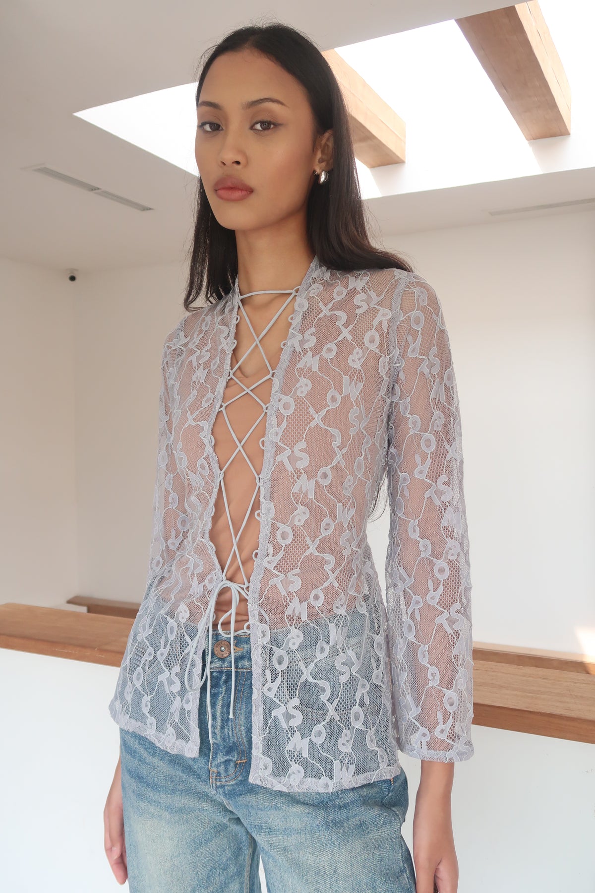 CALLIE Misprint Letter Lace in Blue | Limited Run