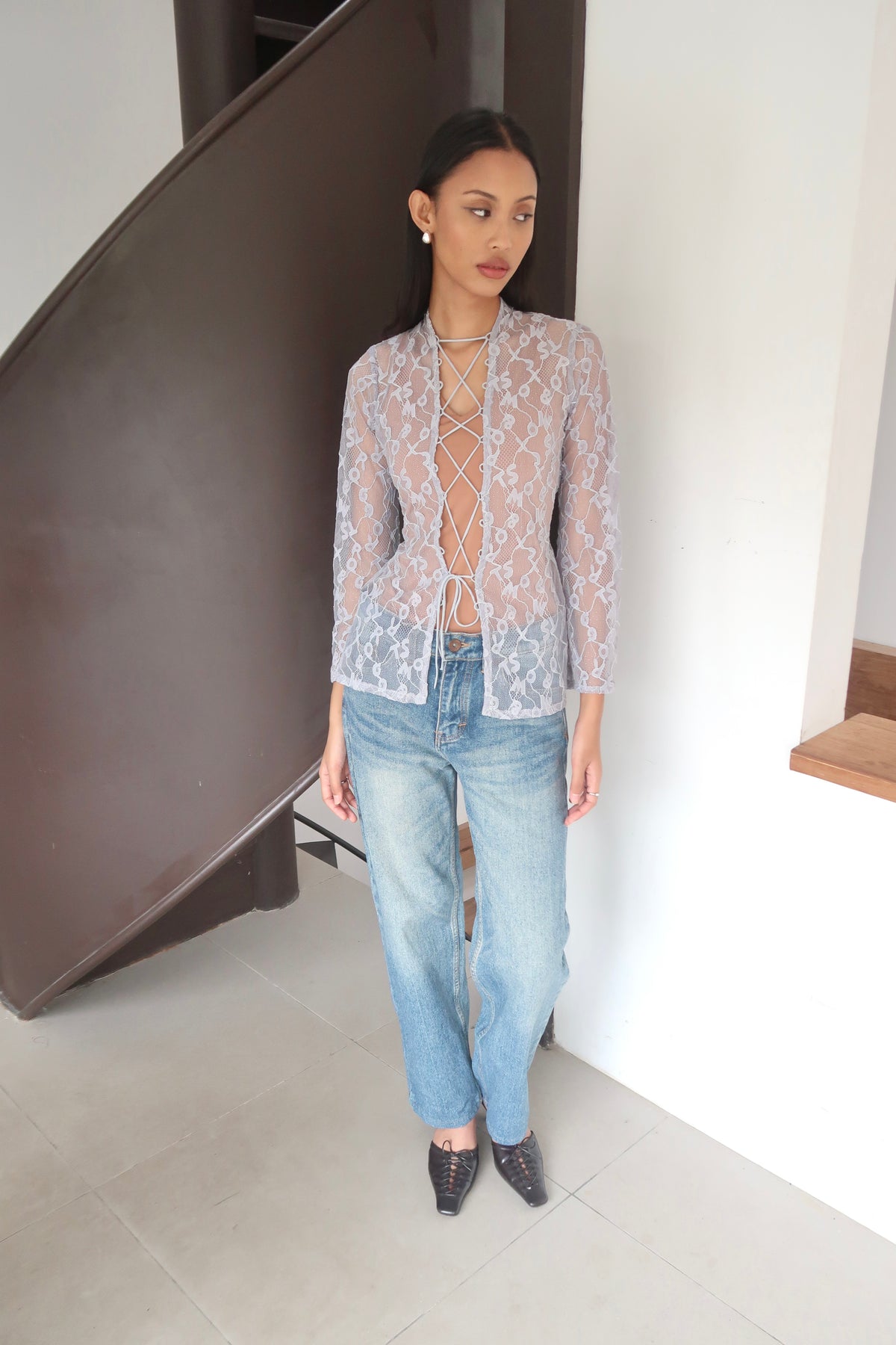 CALLIE Misprint Letter Lace in Blue | Limited Run