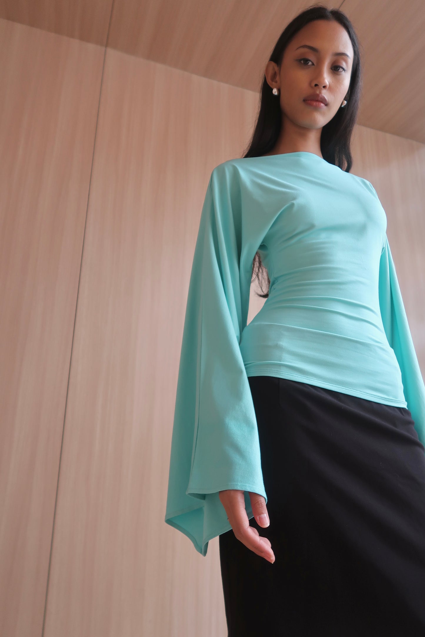 Batwing Top in Teal Blue | Lenzing ECOVERO™