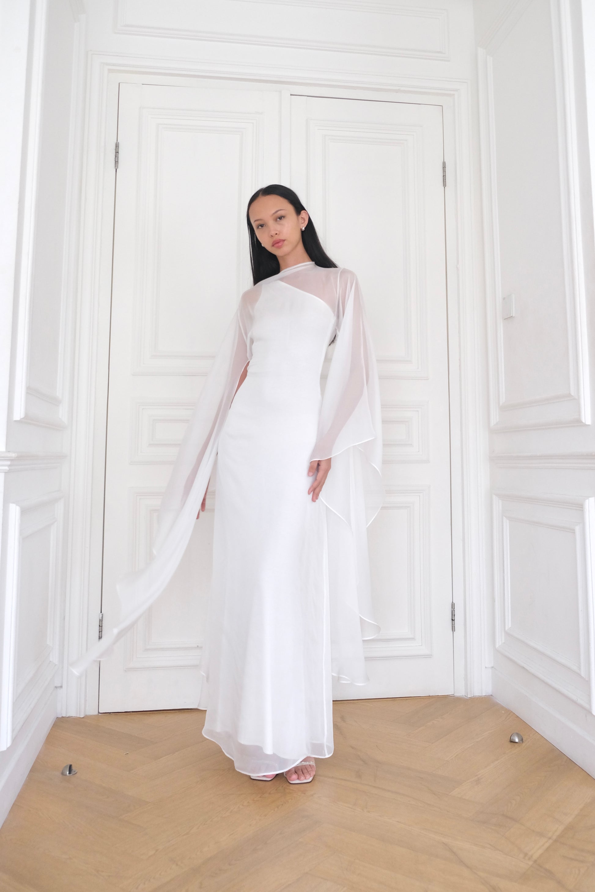 white long fitted dress Long White Dresses