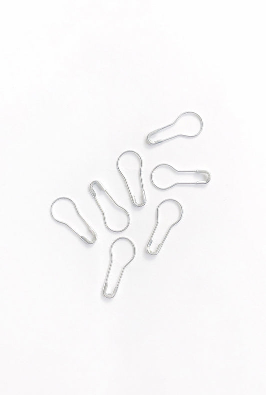 round safety pins french bulb silver